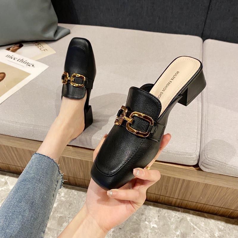 22145 Sepatu Mules Wanita Kantoran Import