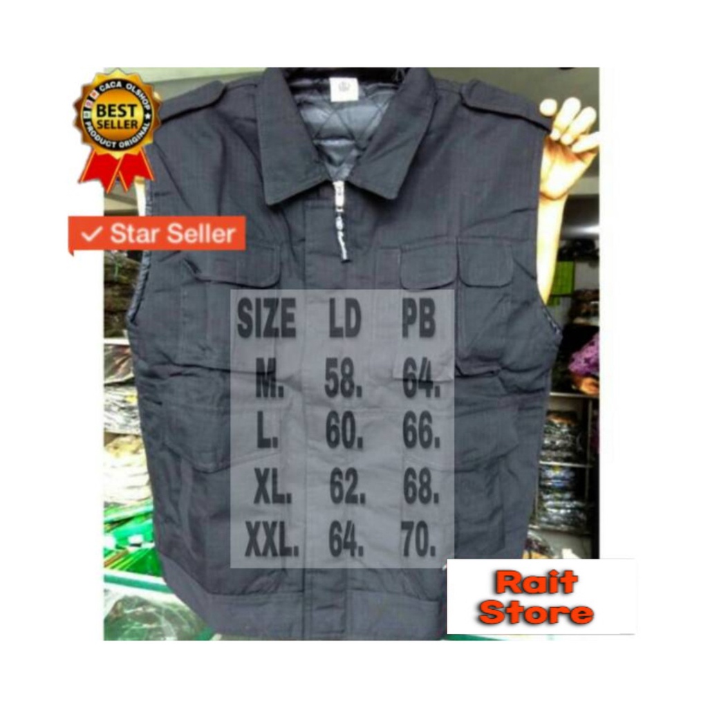 Jaket Rompi AR Exclusive ORI Hitam Ripstok Bolak Balik TNI POLRI Tebal Lapangan Tactical Army Satgas