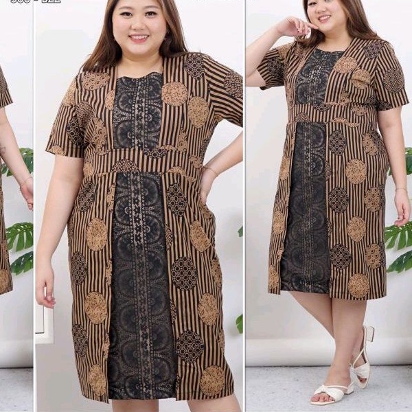 dress batik super jumbo/dress batik jumbo/dress batik brokat jumbo