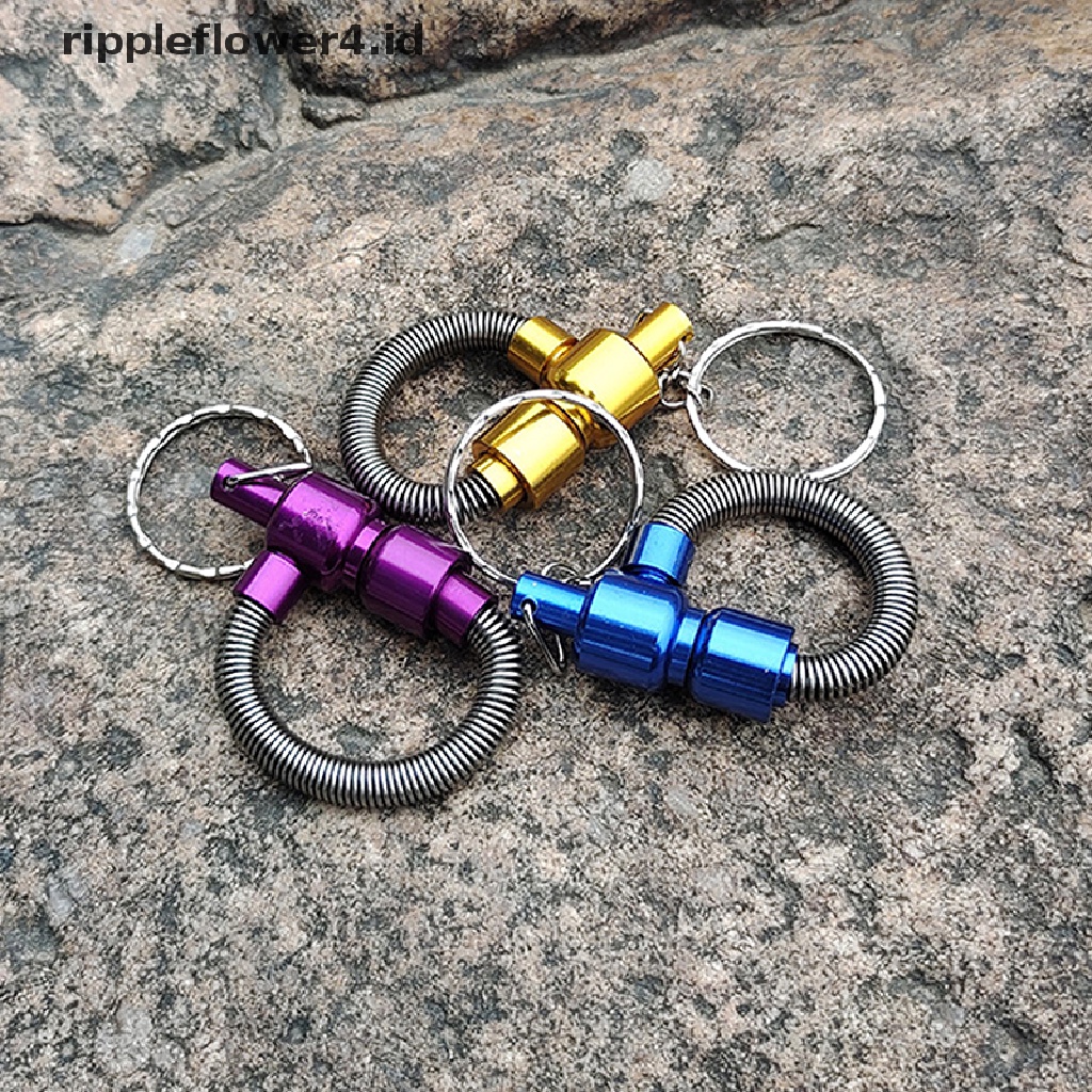 {rippleflower4.id} Metal Spring Pipe Pipa Portable Dengan Gantungan Kunci Aksesoris ett~