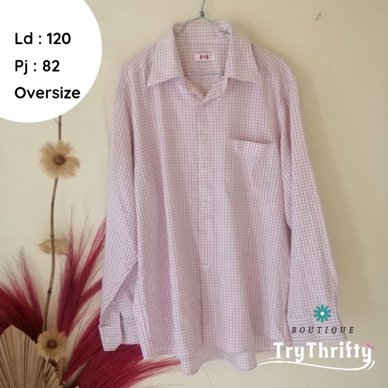 Kemeja Oversize/Kemeja Kotak-kotak Pink/Atasan Wanita/Kemeja wanita/24