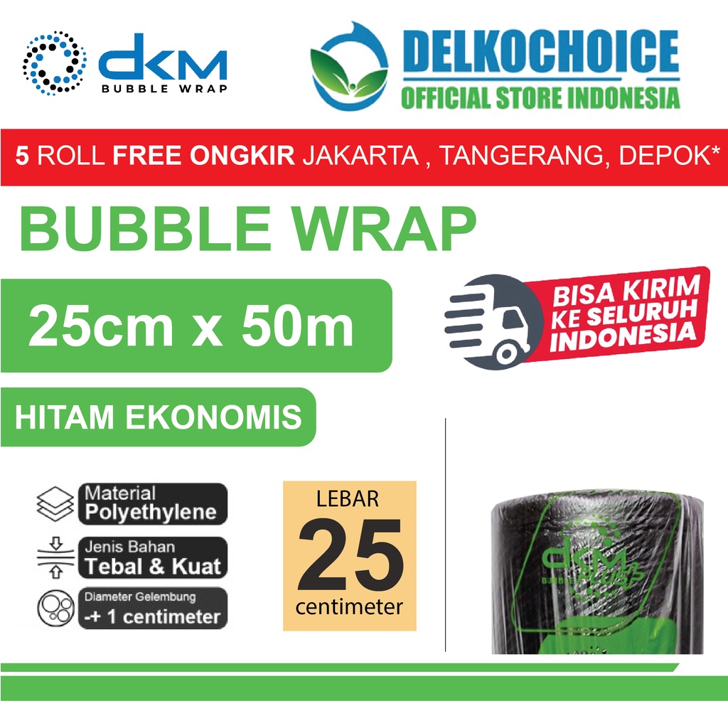 

Plastik Bubble Wrap Hitam Ekonomis 25CM x 50M TEBAL DKM+ Bubblewrap