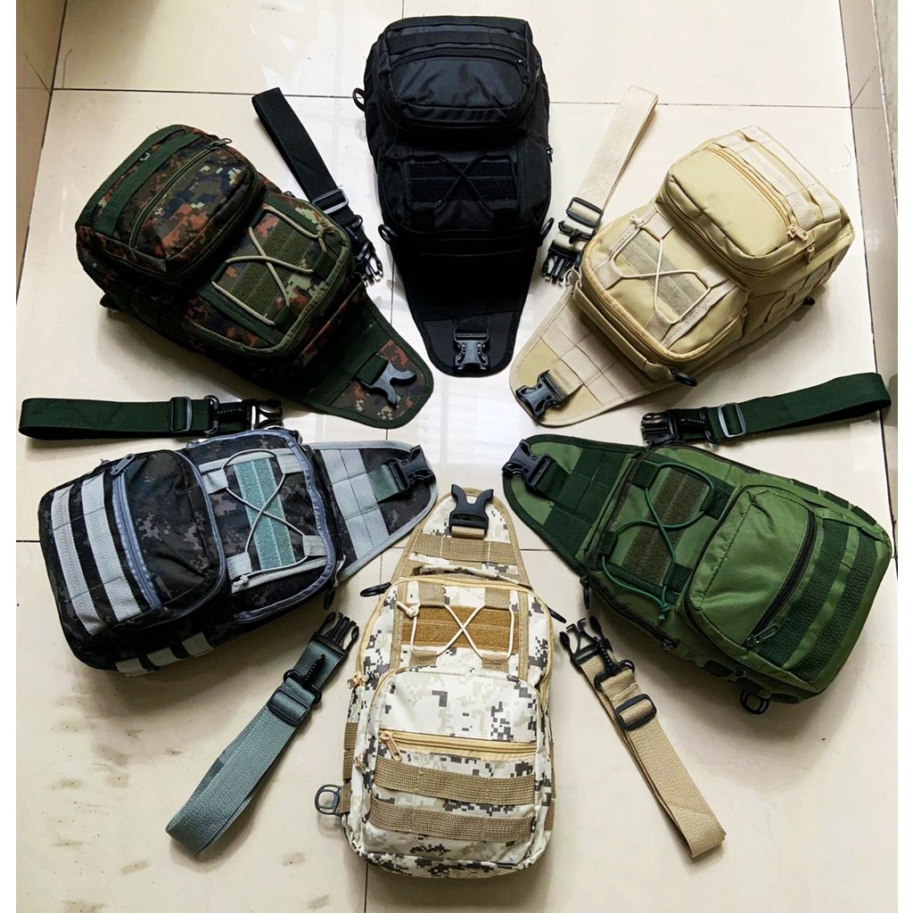 TAS TACTICAL SLIMBAG ARMY  ( HARGA PRODUKSI ) TAS PRIA - TAS TNI - TAS POLISI - TAS TENTARA - TAS PUNGGUNG - Tas Slingbag - Tas Sepeda - Tas Gowes - Tas HP - Tas Military