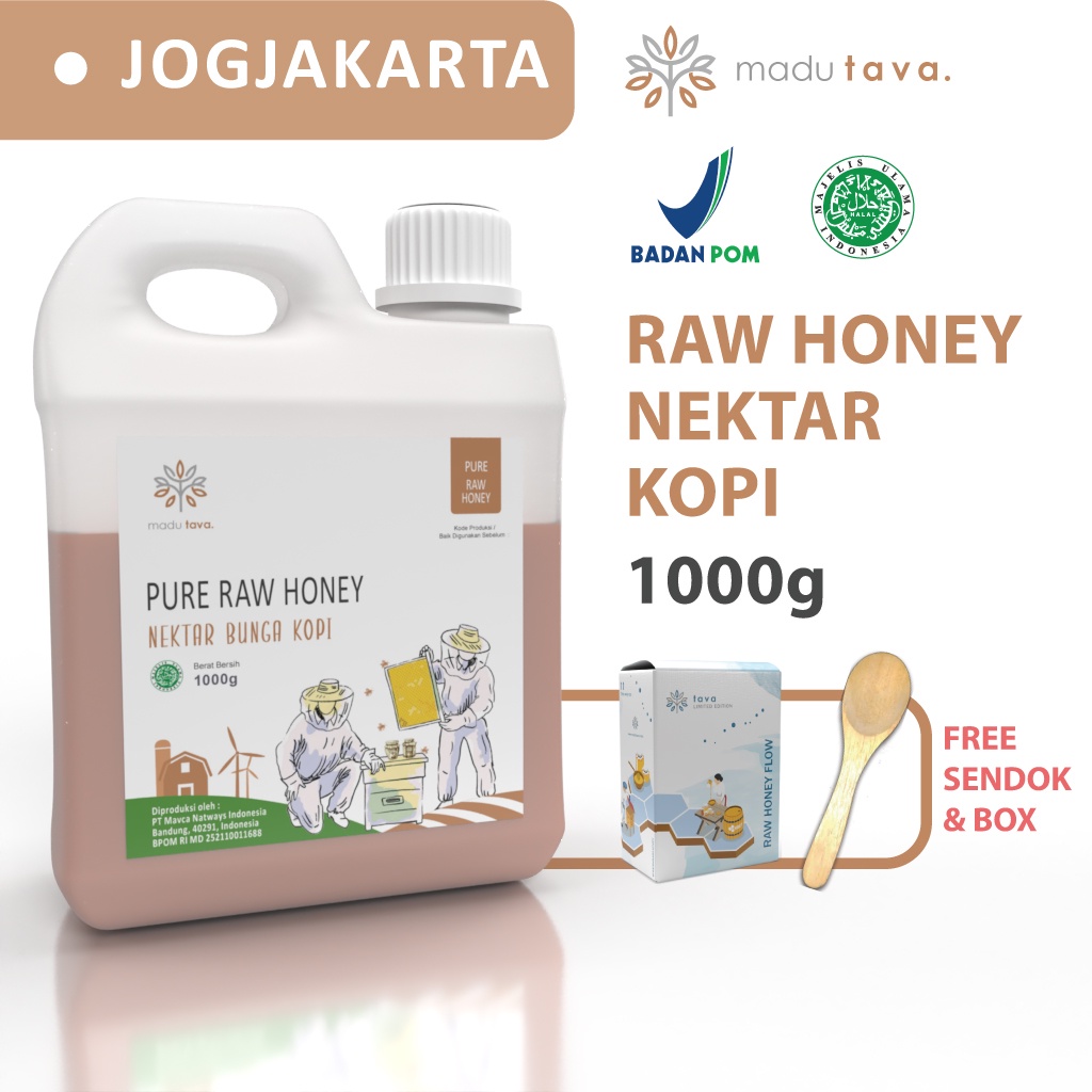 

Madu Murni Asli Tava Nektar Kopi 1kg Grade A 100% Alami Pure Natural Raw Honey