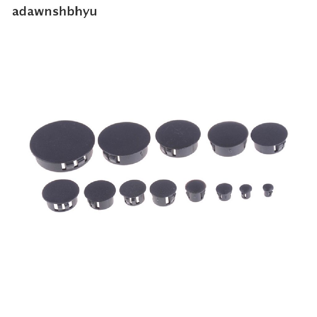 Adawnshbhyu 4Pcs/lot Colokan Lubang Tabung Bulat Plastik Hitam Pipe End Cap Cover ID