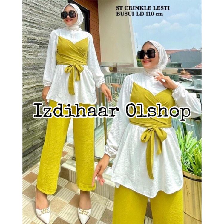 LESTI ONESET CRINKLE TERBARU VIRAL KEKINIAN 2022 || LESTI SET CRINKLE AIRFLOW PREMIUM LD 110 // SETELAN WANITA VIRAL TERBARU // SETELAN BEST SELLER WANITA KOMBI // SETELAN TERBARU CRINKLE // ONE SET WANITA KEKINIAN VIRAL