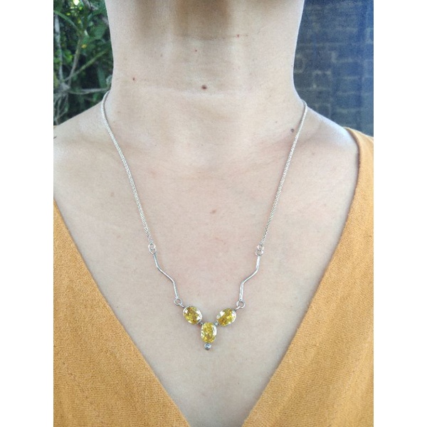 Kalung Permata Citrine & Amethyst (SKN023)