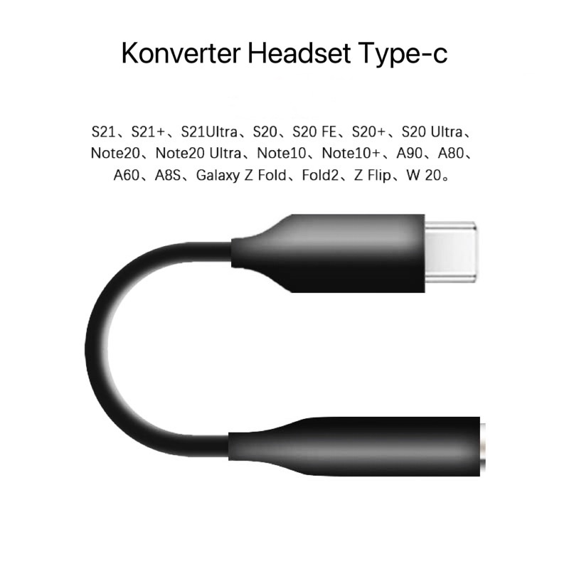 Adapter Konverter Sambungan Headset type-c TO Jack Audio 3.5mm