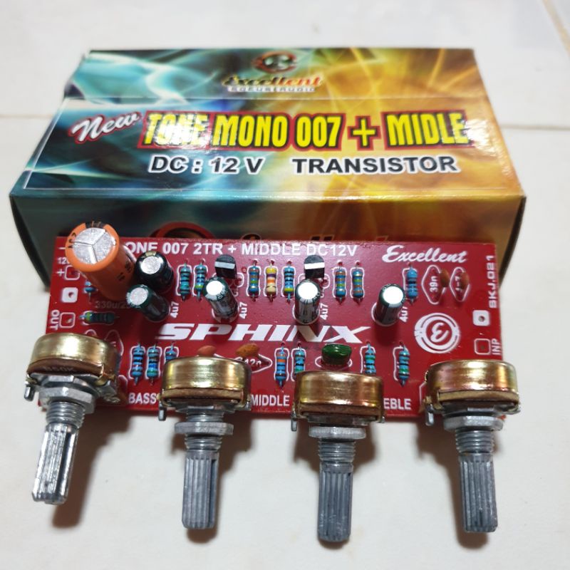 KIT TONE MONO MIDLLE 12VOLT 2 TRANSISTOR PIRAMID