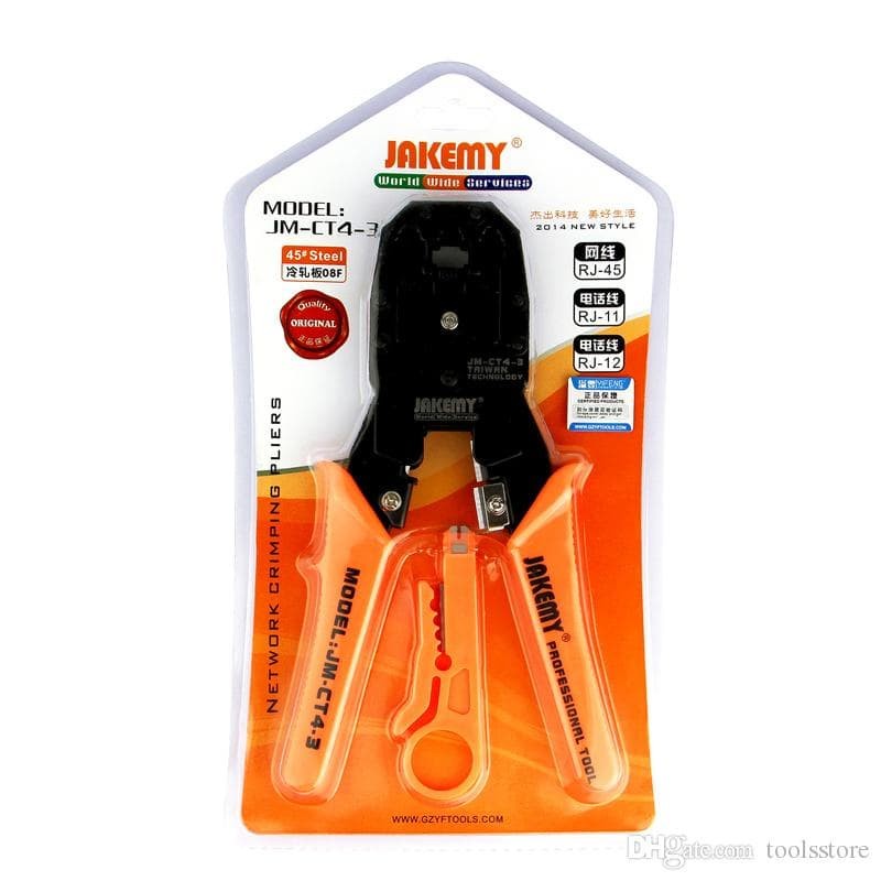 Crimping tool modular jakemy rj12 rj11 rj45 lan cat 5 6 8p 6p 4p network cut crimp strip 3in1 jm-ct4-3 - tang kerut jepit jmct43