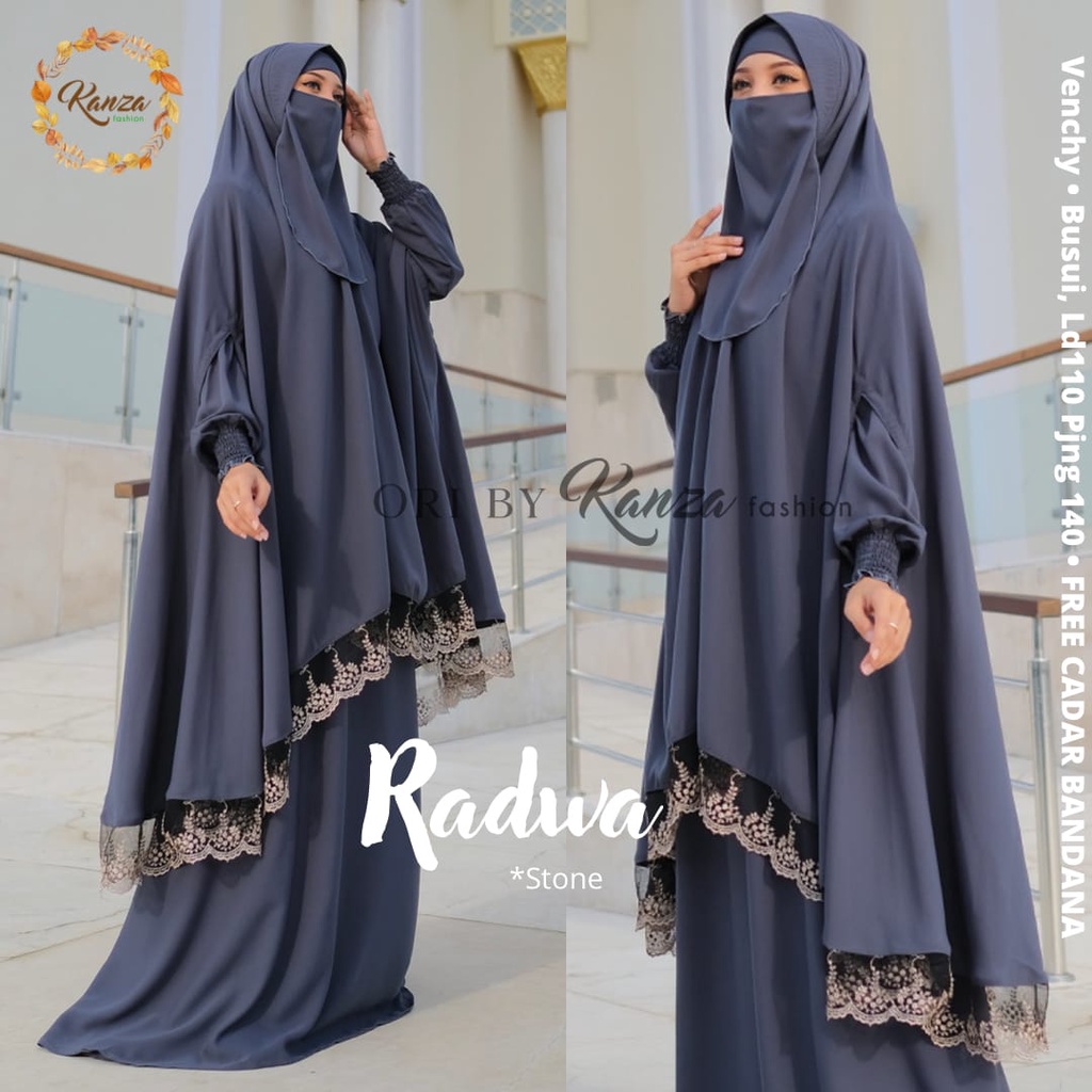 Radwa Syari Gamis Muslim Busui Free Cadar Original Produk By Kanza Fashion