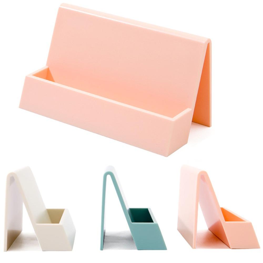 Top Card Box Creative Desktop Organizer Warna Solid Stand Pajangan Kartu Sederhana