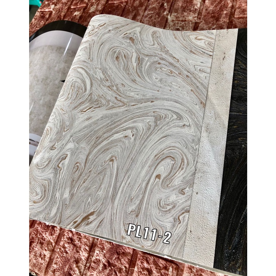 WALLPAPER DINDING POLOS MARMER GRANIT ULIR ABU CREAM POLARIS