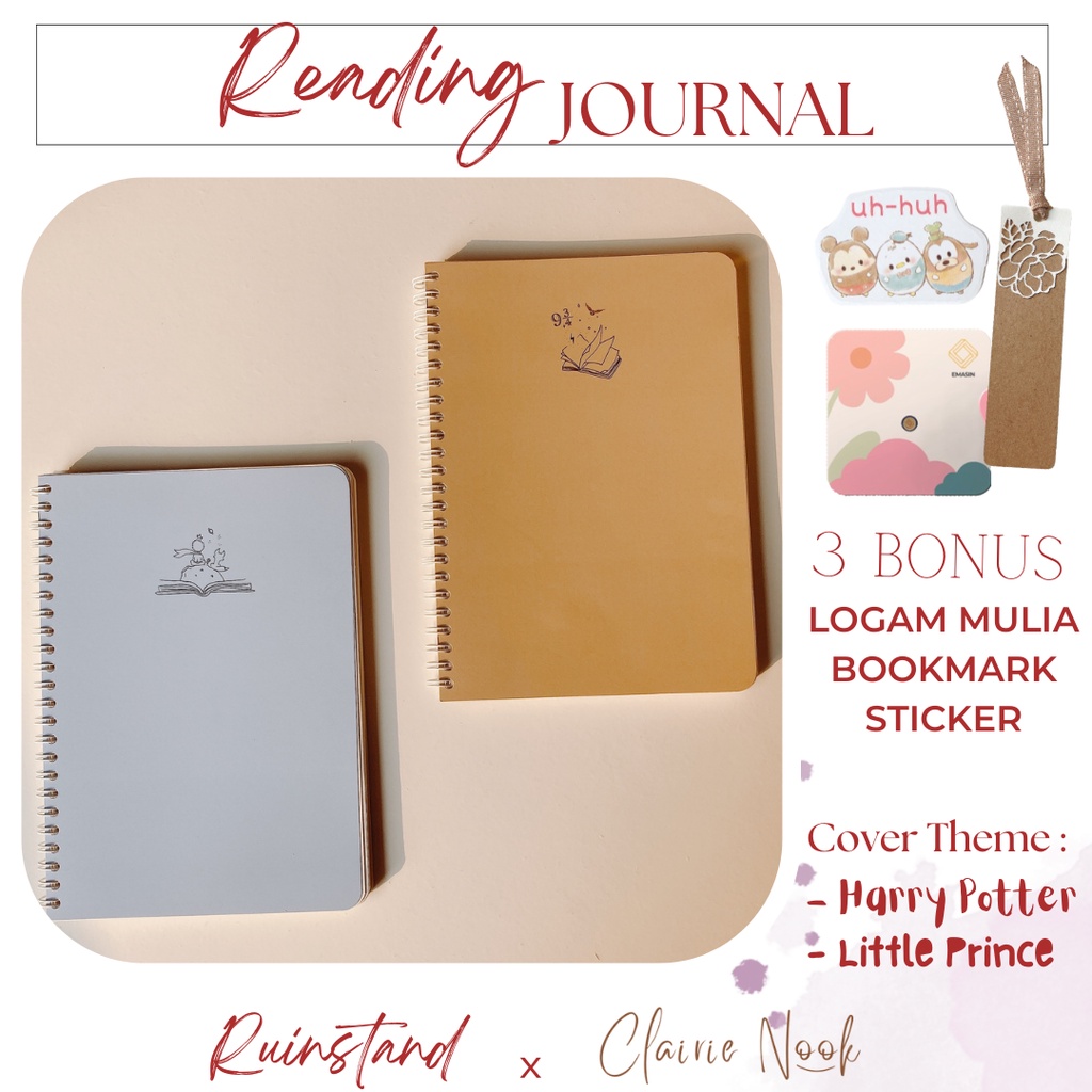 

Reading Journal - Journaling Diary Planner - Journal Clairie Nook