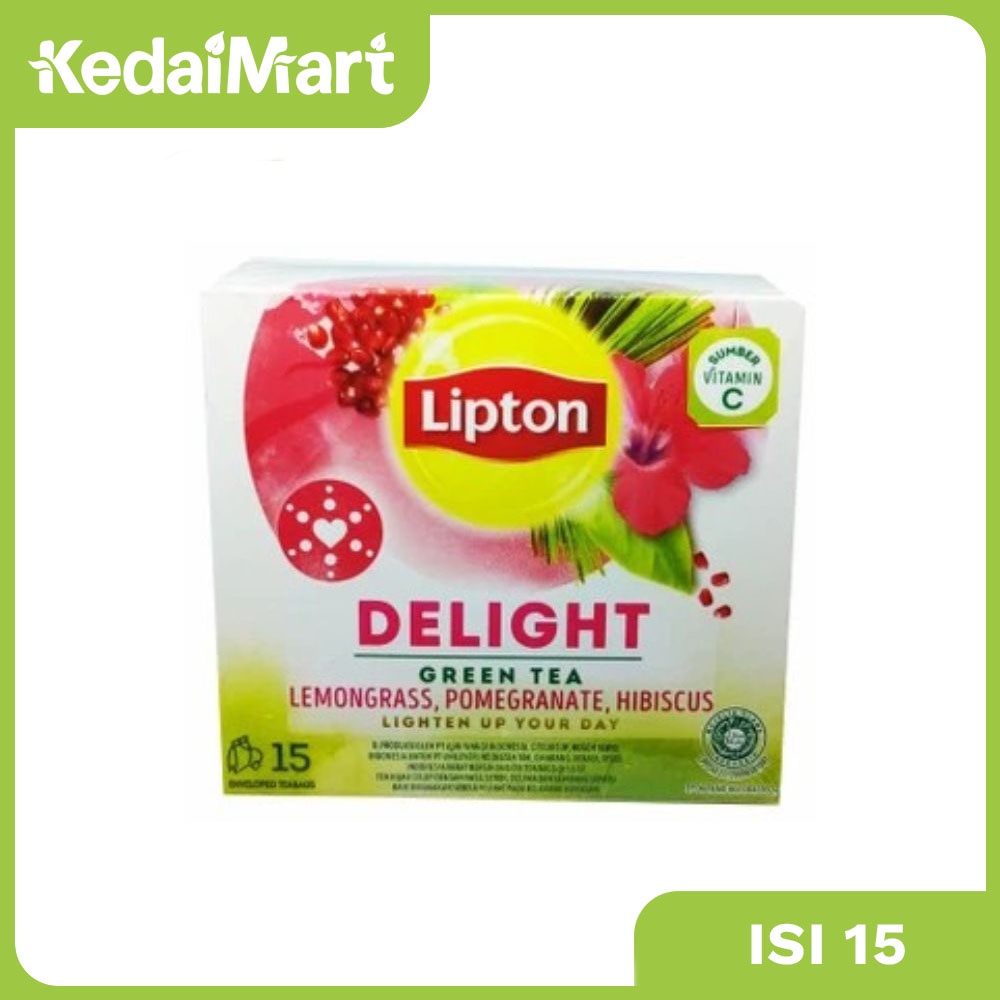

Lipton Delight Green Tea Lemongrass, Pomegranate, Hibiscus Isi 15