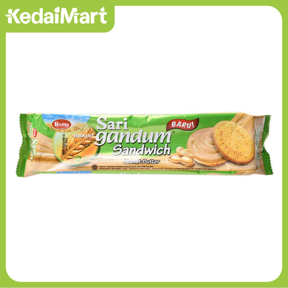 

Roma Sari Gandum Sandwich Peanut Butter 115 Gram