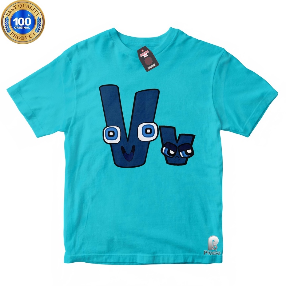 BAJU ANAK KAOS ATASAN ANAK HURUF V ALPHABET LORE UNISEX Bahan COTTUN (FREE NAMA)