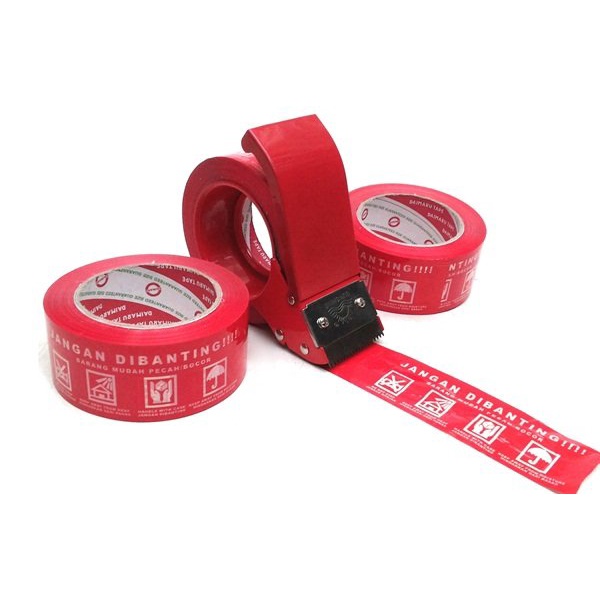 

Lakban Murah Bagus Fragile 48mm x 100 Yard High Quality Merah Plester Isolasi Fragil Jangan Dibanting