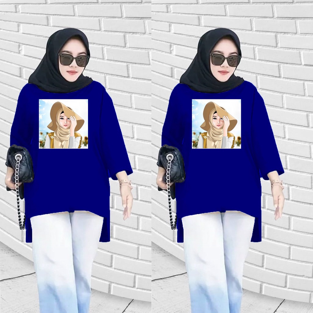 GSC - Long Tunik Anime 030 / Tunik wanita dewasa / Tunik panjang motif / Tunik wanita hijab / Tunik wanita bahan moscrepe