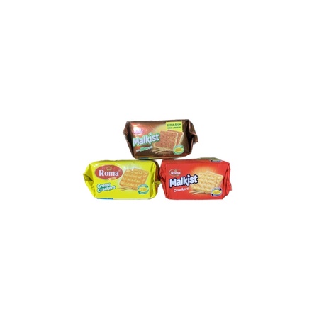 

Roma Malkist 105 Gram Varian Malkist Crakers (Gula), Crispy Crackers (Tawar/Asin), dan Abon