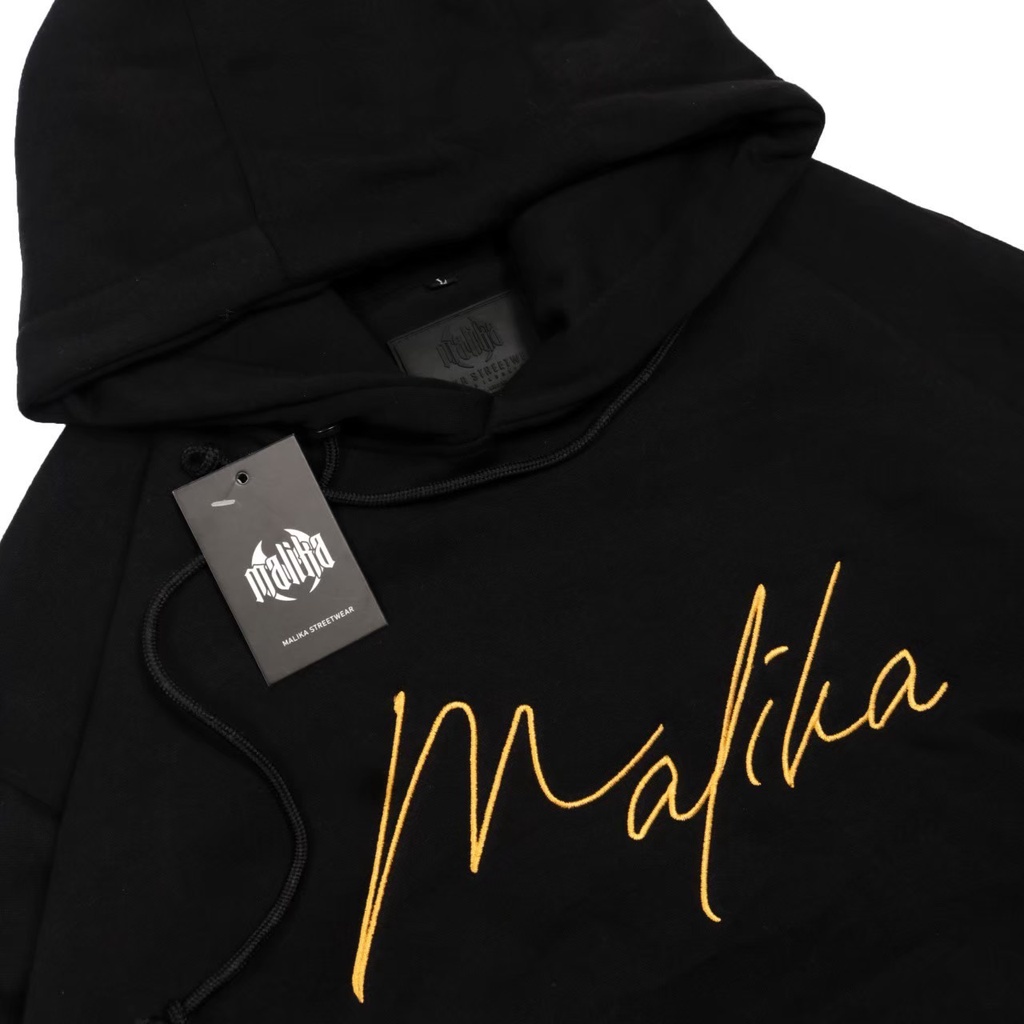 Jaket Hoodie Simple Premium Malika Font Latin Keren Best Quality