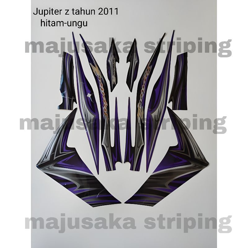 striping/ stiker motor yamaha Jupiter z 2011 ruji / jari jari hitam ungu