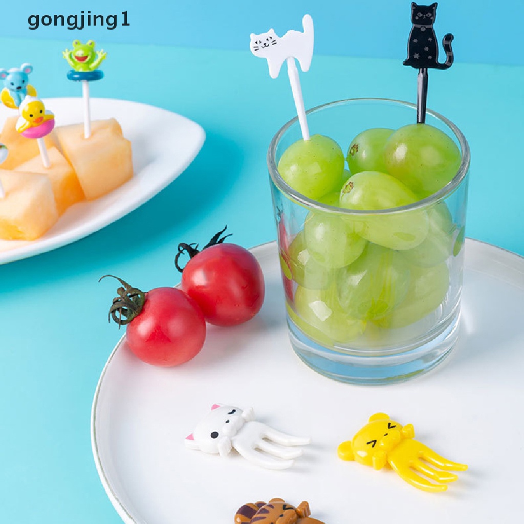 Ggg Garpu Buah Kartun Hewan Mini Garpu Anak Snack Kue Dessert Makanan Fruit Fork ID