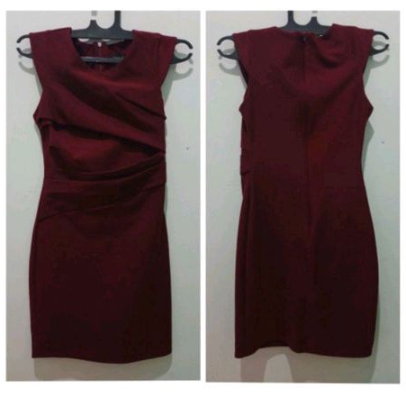 Gaun/Dress Pesta Merah Maroon Anak-anak, Remaja, Dewasa Merk Topshop (Preloved)