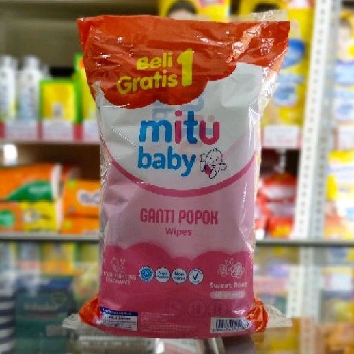 MITU BABY TISSUE BASAH SWEET ROSE 50 SHEETS BELI 1 GRATIS 1 / TISU BASAH MITU
