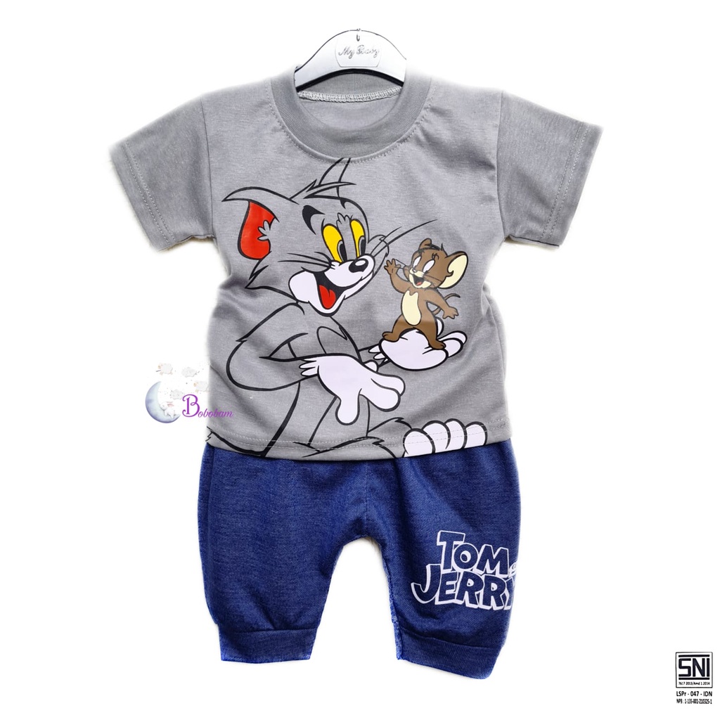 BOBOBAM BAJU BAYI LAKI LAKI SETELAN ANAK COWO LUCU STELAN COWOK 6 12 BULAN KEREN TRENDY KEKINIAN T0M AND J3RRY