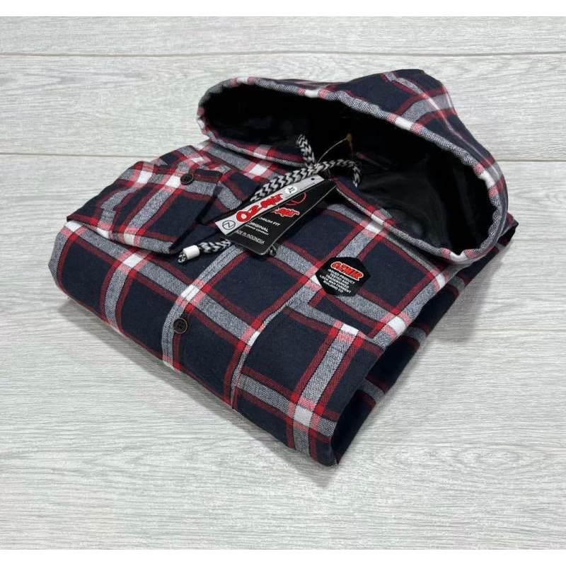 TERBARU KAMEJA FLANNEL HOODIE ORIGINAL [PREMIUM QUALIY] M L XL