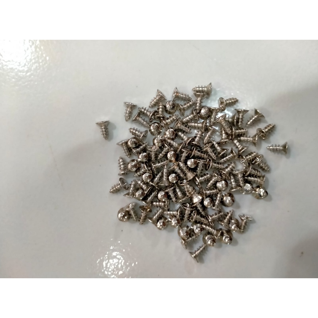 Sekrup Kecil Baut Mur 4 x 6mm Isi 100Pcs Kepala Pipih