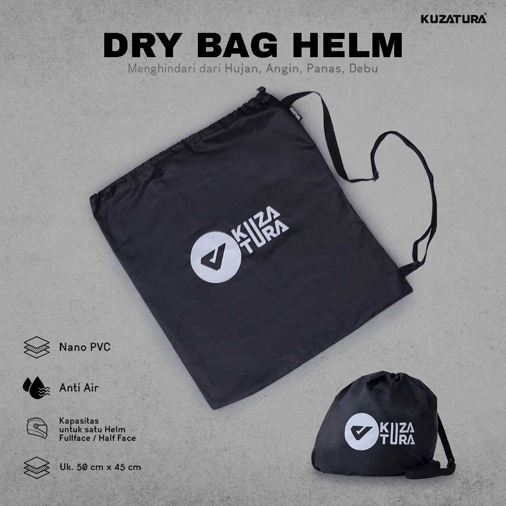 Tas Helm Kuzatura | Dry bag Helmet Anti Air Untuk Helm Fullface Openface Dan Halfface
