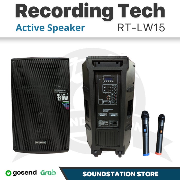Speaker Aktif Recording Tech LW-15 Portable Speaker 2 Mic Wireless