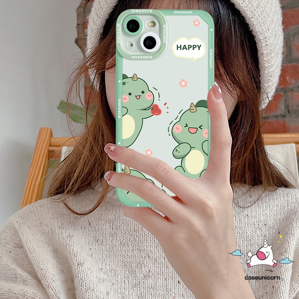 IPHONE Kompatibel Untuk Iphone6 6s 8 7 Plus 11 14 13 12 Pro Max XR X XS Max SE 2020lucu Dinosaurus Kartun Teh Susu TPU Soft Ange Eyes Case