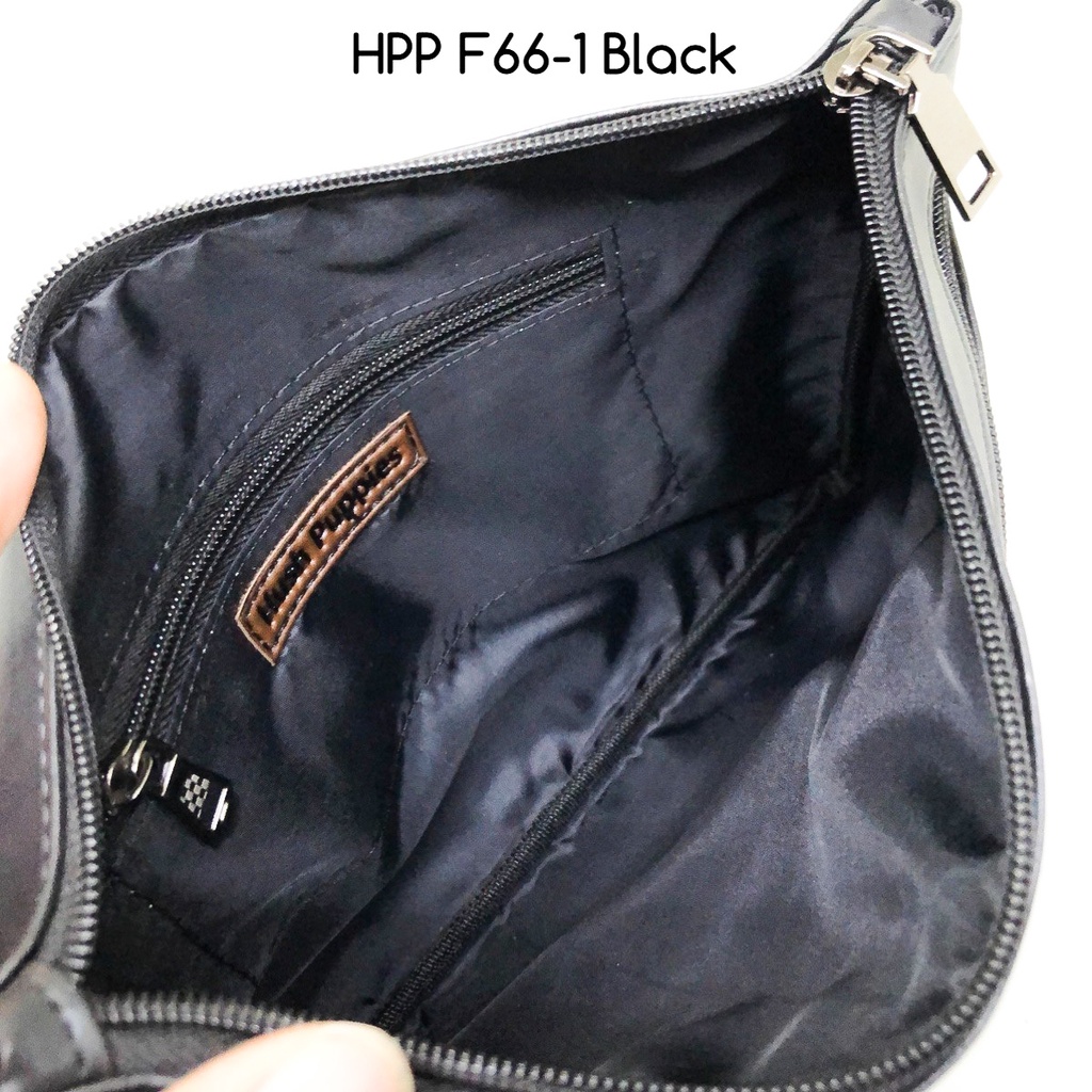 clutch pria hush puppies simple F66-1 Black premium quality clutch murah