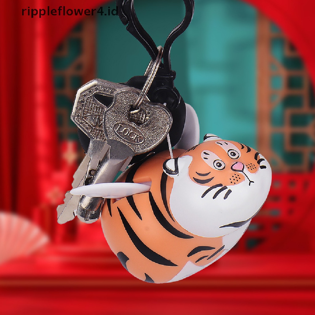 {rippleflower4.id} Kawaii Panda Fat Tiger Panghu More Wings Gantungan Kunci Will Fly Wings Studio Perhiasan Tiger Stretch Liontin Model Figure Anime Hadiah Tahun Baru~