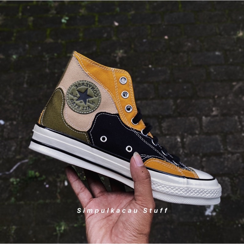 converse 70s hi dark moss patch