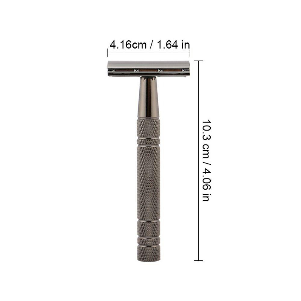 Needway  Double Edge Razor Stainless Steel Wajah Ringan Alat Penghilang Bulu Gagang Pria Alat Cukur Manual