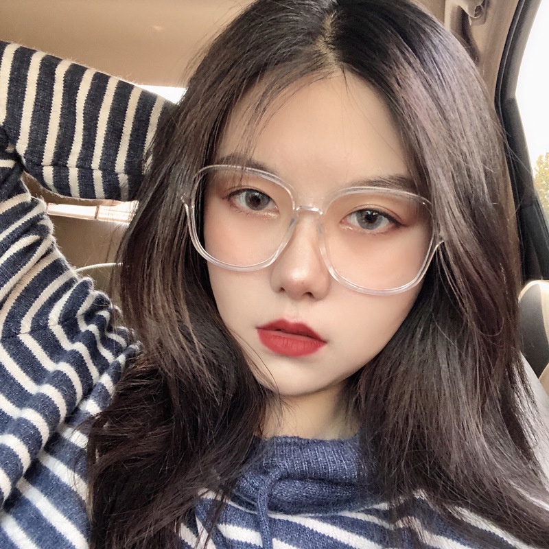 (YUZHU) Kacamata Bingkai Transparan Fashion Korea Baru Oversized Square Frame Anti Blue Light Eyeglasses