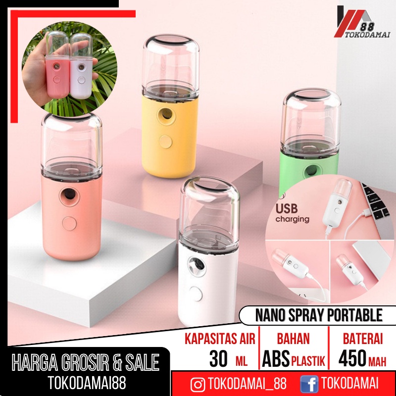 Nano Spray Portable / Mist Sprayer Perawatan Wajah Pelembab Wajah Mini USB