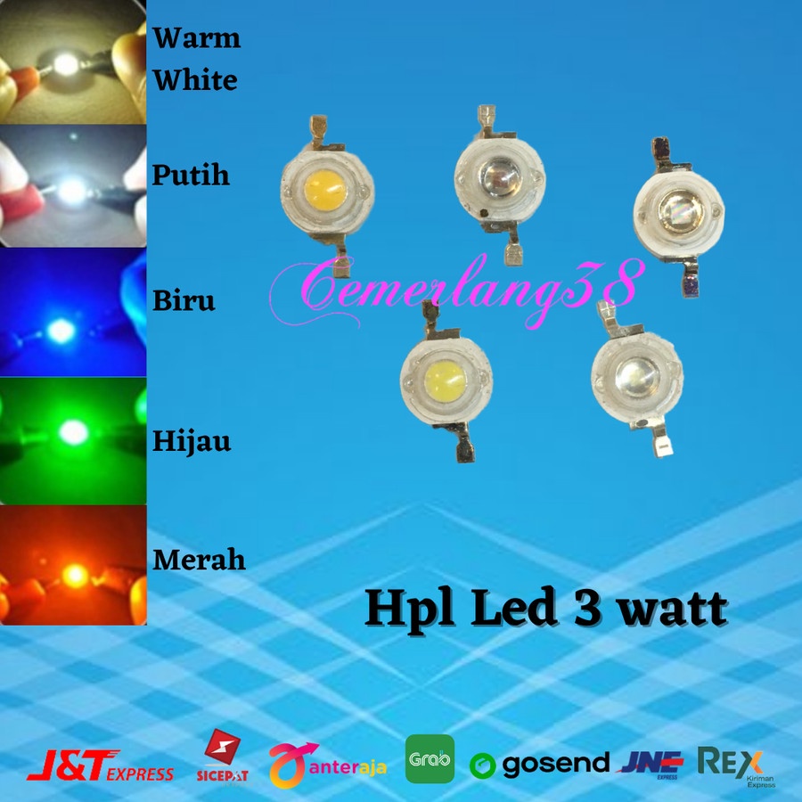 LED COB HPL Chip Lampu 3 W 3.2-3.6 V Input 100-220LM Mini LED Bulb