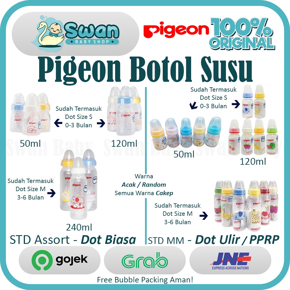 Pigeon Botol Assorted Standard / Botol Standart MM / Botol Susu Bayi / PIGEON