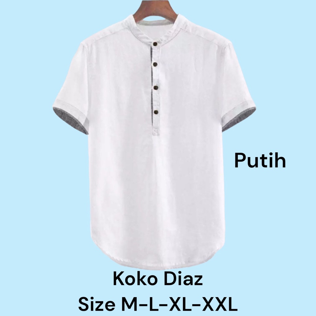 BAJU KOKO SIMPLE KRAH SHANGHAI 6WARNA/KAOS KOKO LENGAN PENDEK DIAZ