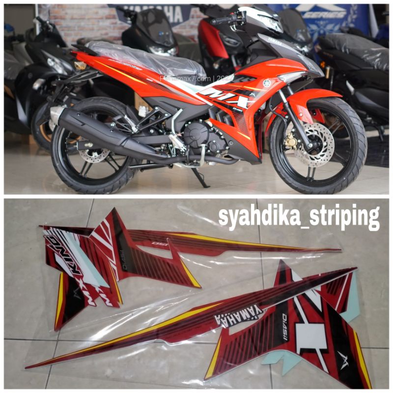 STIKER STRIPING LIS BODY YAMAHA MX KING 150 NEW 2022 MERAH BAHAN ORIGINAL