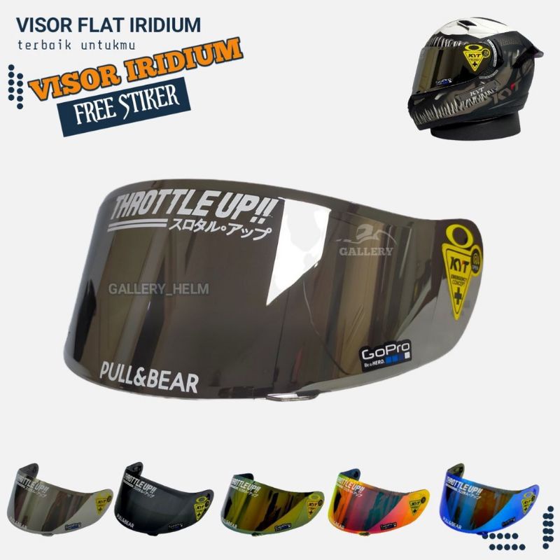 COD Visor Flat iridium blue / Kyt R10 K2rider Rc7 V2r | Kaca Helm Iridium Kyt R10 red revo