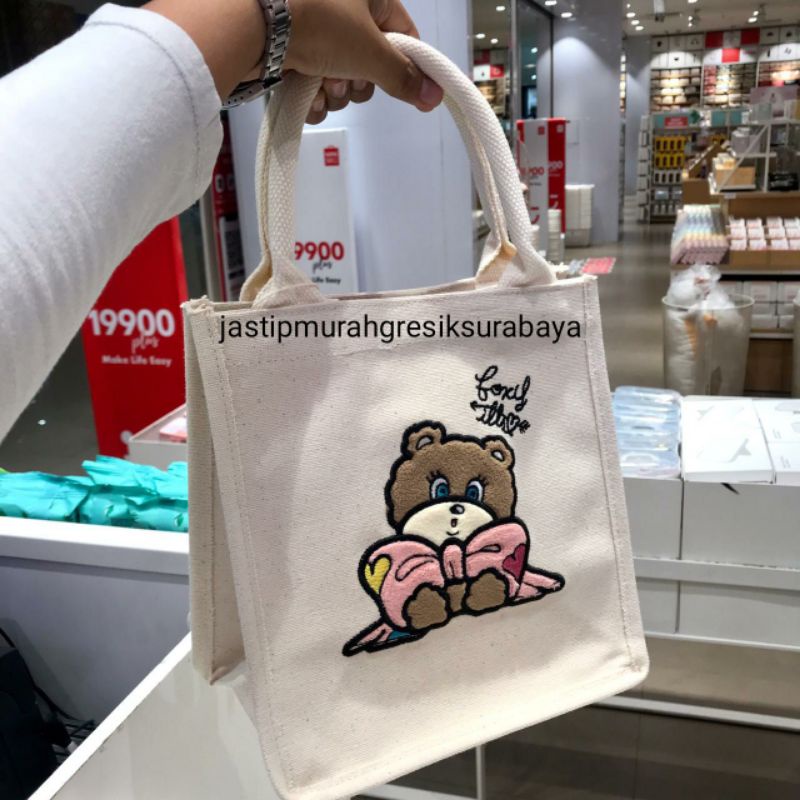 FOXY ILLUSTRATIONS LUNCH BAG MINISO 23CM TAS BEKAL MINISO