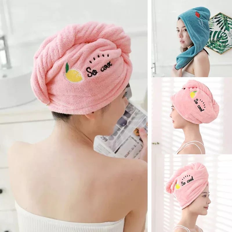 HANDUK KERAMAS MODEL KANCING  HANDUK PENGERING  RAMBUT MICROFIBER HEAD TOWEL IMPORT