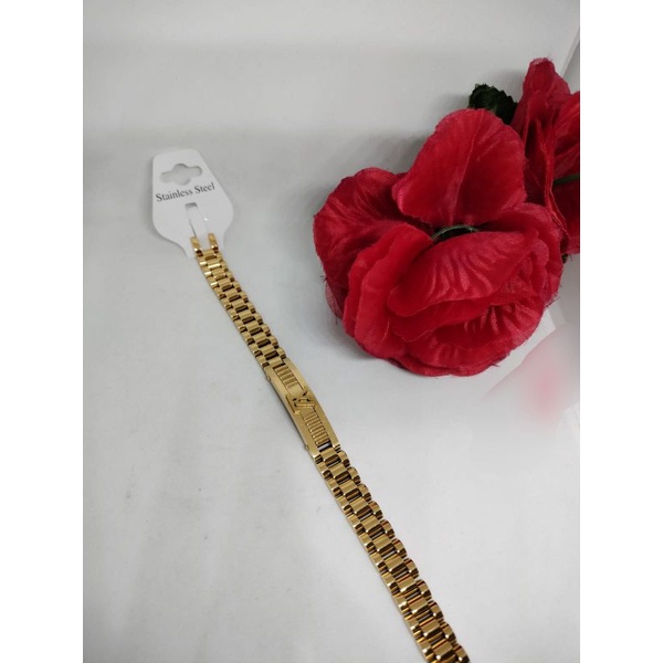 GELANG TANGAN RANTAI MOTIF TALI JAM TITANIUM ANTI KARAT TIDAK GATAL PERHIASAN WANITA DEWASA