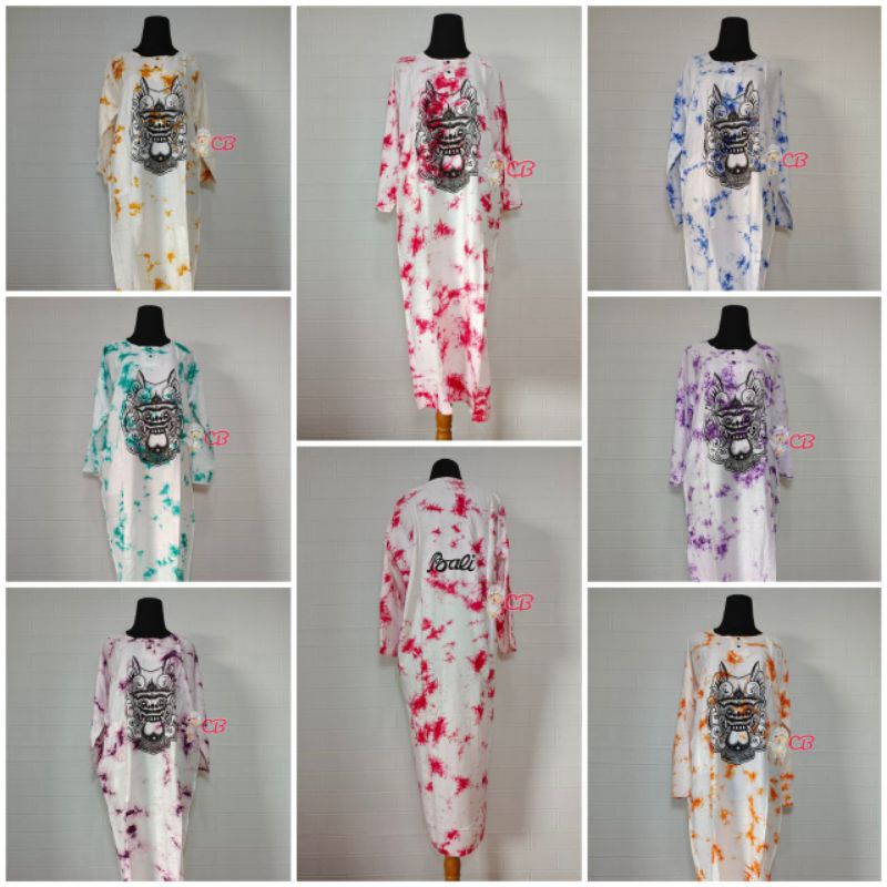 DASTER BALI JUMBO BARONG TIE DYE SMOKE LENGAN PANJANG RAYON PREMIUM/LONGDRESS BALI JUMBO BARONG TIE 